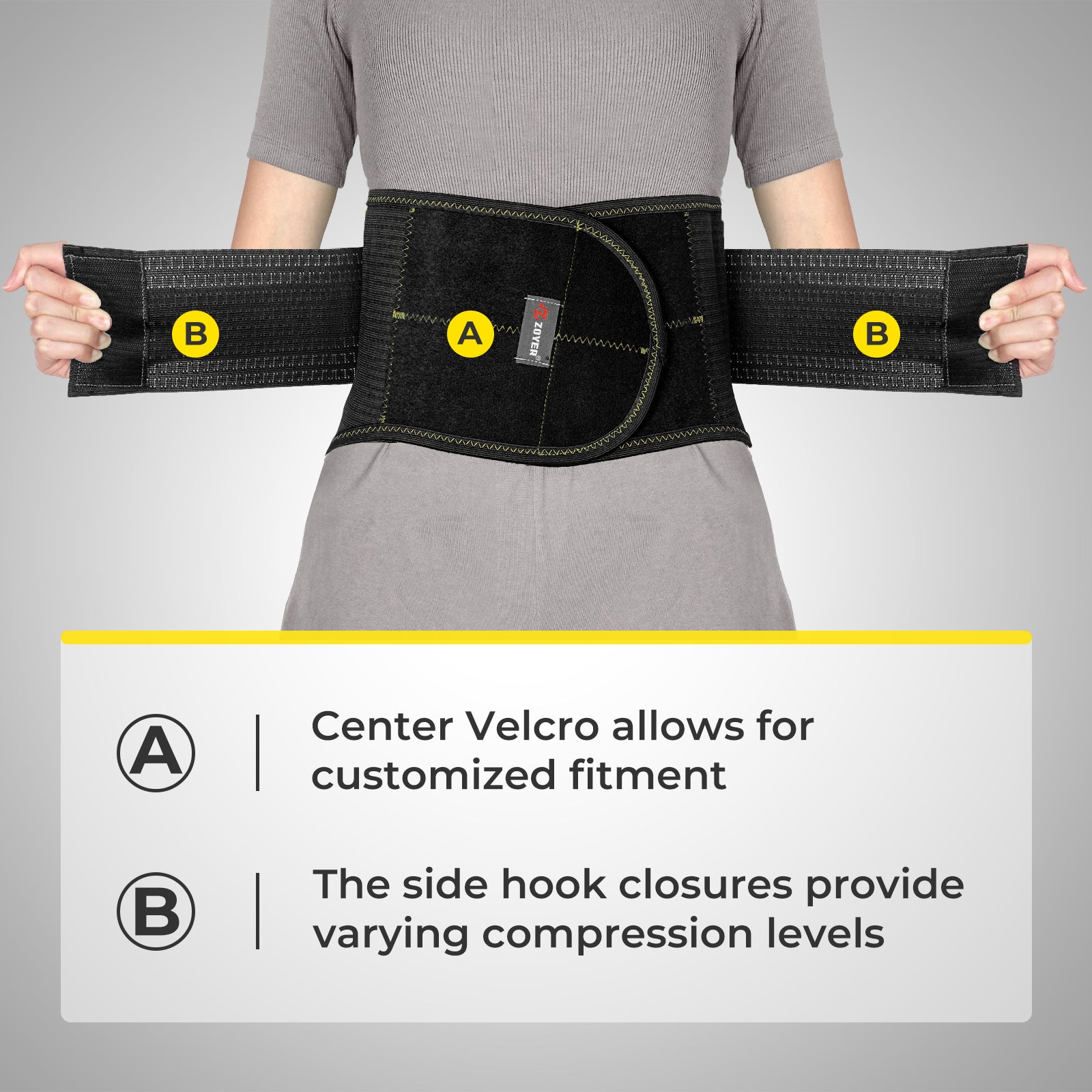 Velcro back support belt sale